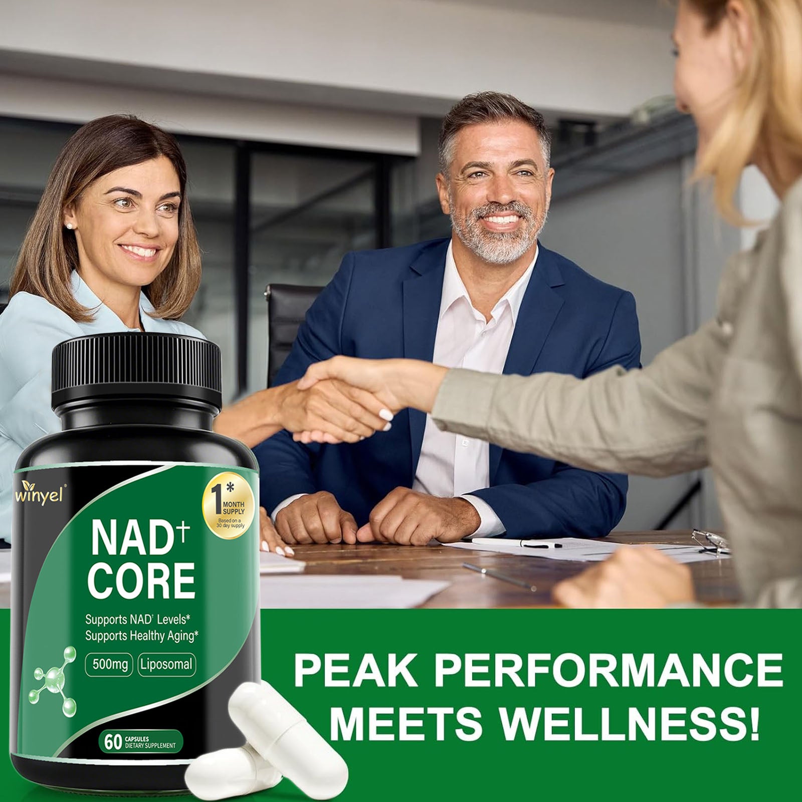 60 Capsules Of High-concentration Liposomal NAD Enhancer - Energy, Focus, And Healthy Aging, Containing Nicotinamide Riboside, Resveratrol, And Rutin - High-quality, High-purity Formula